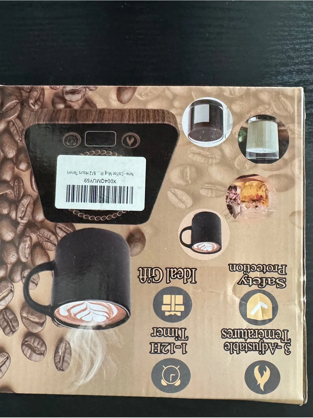 New Smart Electric Coffee Mug & Candle Warmer (Wood Grain, 3 Temp Settings)